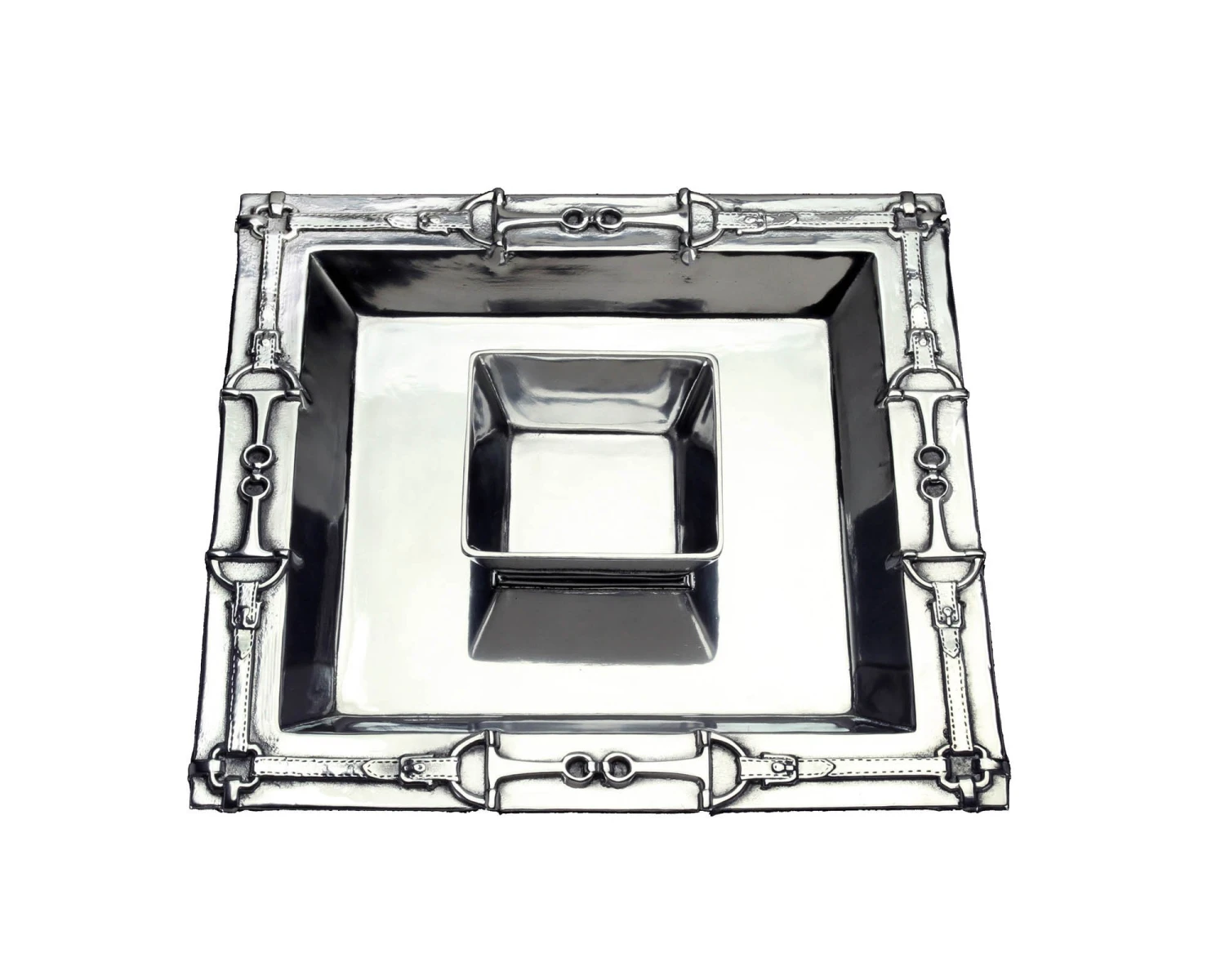 Equestrian Chip & Dip Tray By Arthur Court 1 Equestrian Chip & Dip Tray By Arthur Court