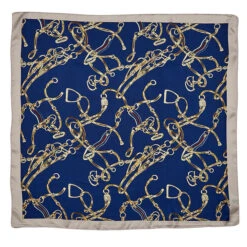 Satin Scarf Designer Look Assorted Prints -Equestrian Supply Store AWST gg15 Satin Navy English Tack