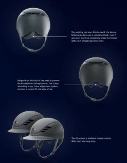 Abus Pikeur AirLuxe Chrome Short Visor Helmet -Equestrian Supply Store Abus Airluxe Hunter Info Sheet