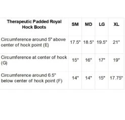 Back On Track Royal Hock Boots -Equestrian Supply Store BOT Royal Hock Boots Size Chart