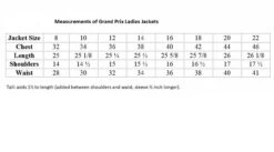 Grand Prix Madelyn TK Ladies Show Jacket -Equestrian Supply Store Chart of Grand Prix Ladies Jackets