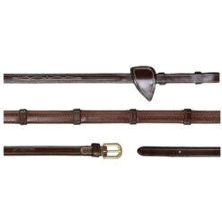 Dyon 1/2″ Rubber Rein W/ Leather Loops Brass Fittings