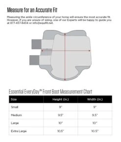 Equifit Essential Everyday Front And Hind Boot Set 12 Equifit Essential Everyday Front And Hind Boot Set -Equestrian Supply Store EssentialEveryDayFrontBootSizeChartWeb