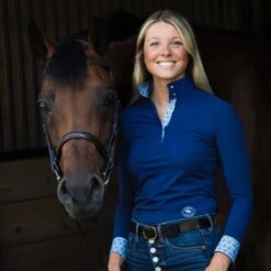 Essex Ladies Navy Jumper Long Sleeve Performance Shirt