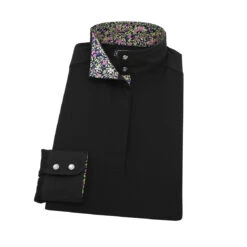 Essex Ladies Black Jumper Long Sleeve Performance Shirt -Equestrian Supply Store Essex EJL17 FLowers