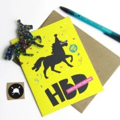 HBD Pony Charm Card – Hunt Seat Paper Co.