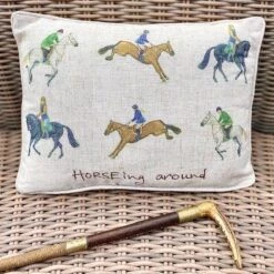 HORSE’ing Around Linen Cushion