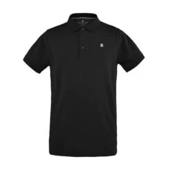 Kingsland Mens Classic Pique Polo Shirt -Equestrian Supply Store KL Mens Black Classic Polo Front