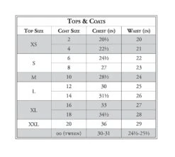 RJ Classics “Classic Junior” Girls Shadbelly -Equestrian Supply Store RJ Classics Girls Size Charts e1646747923330 2