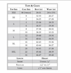 RJ Classics Rhapsody Mesh Ladies Shadbelly -Equestrian Supply Store RJ Tops and Coats Size Chart 2019 e1552492430490 1