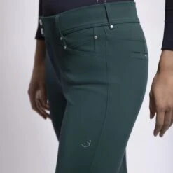 Samshield Ambre Ladies Mid Rise Breech 16 Samshield Ambre Ladies Mid Rise Breech -Equestrian Supply Store Samshield Ambre Pine Green Thigh scaled