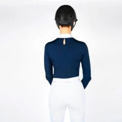Samshield Faustina Holographic Ladies Long Sleeve Shirt- Limited Edition 10 Samshield Faustina Holographic Ladies Long Sleeve Shirt- Limited Edition -Equestrian Supply Store Samshield Faustina Holo Navy Back scaled