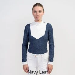 Samshield Scarlett Long Sleeve A23 Limited Edition Shirt 13 Samshield Scarlett Long Sleeve A23 Limited Edition Shirt -Equestrian Supply Store Samshield Scarlett Long Navy Leaf