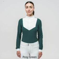 Samshield Scarlett Long Sleeve A23 Limited Edition Shirt 14 Samshield Scarlett Long Sleeve A23 Limited Edition Shirt -Equestrian Supply Store Samshield Scarlett Long Posy green