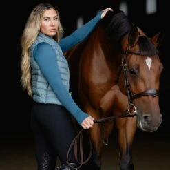TKEQ “EZ” Packable Down Vest -Equestrian Supply Store TKEQ EZ Vest Sapphire scaled 1