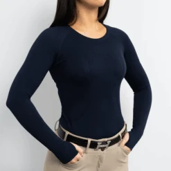 TKEQ Kennedy Seamless Long Sleeve Performance Shirt -Equestrian Supply Store TKEQ Kennedy Long Navy