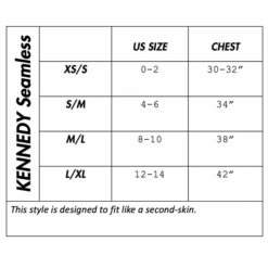 TKEQ Kennedy Seamless Long Sleeve Performance Shirt -Equestrian Supply Store TKEQ Kennedy Size Chart
