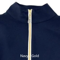 Tailored Sportsman Ladies Icefil Long Sleeve Sun Shirt -Equestrian Supply Store TS Icefil Navy Gold