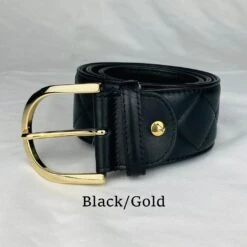 Quilted C Belts By Tailored Sportsman -Equestrian Supply Store TS Quilted C Black Gold