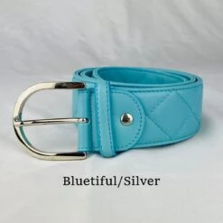 Quilted C Belts By Tailored Sportsman -Equestrian Supply Store TS Quilted C Bluetiful Silver 2