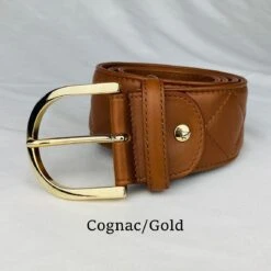 Quilted C Belts By Tailored Sportsman -Equestrian Supply Store TS Quilted C Cognac Gold