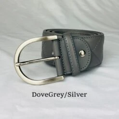 Quilted C Belts By Tailored Sportsman -Equestrian Supply Store TS Quilted C DoveGrey Silver