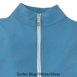 Tailored Sportsman Ladies Icefil Long Sleeve Sun Shirt -Equestrian Supply Store TS icefil Surfer Blue White Silver