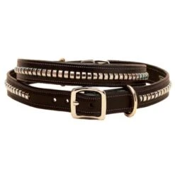 Nickel Clincher Tory Leather Dog Collar