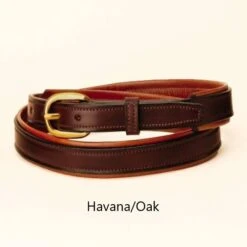 1″ Padded Tory Leather Belt -Equestrian Supply Store Tory Padded Belt Havana Oak