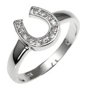 Ring Sterling Horseshoe W/CZ