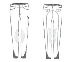 Struck Mens 50 Series Show Breeches -Equestrian Supply Store p 12675 White Charcoal Mens Struck page 001